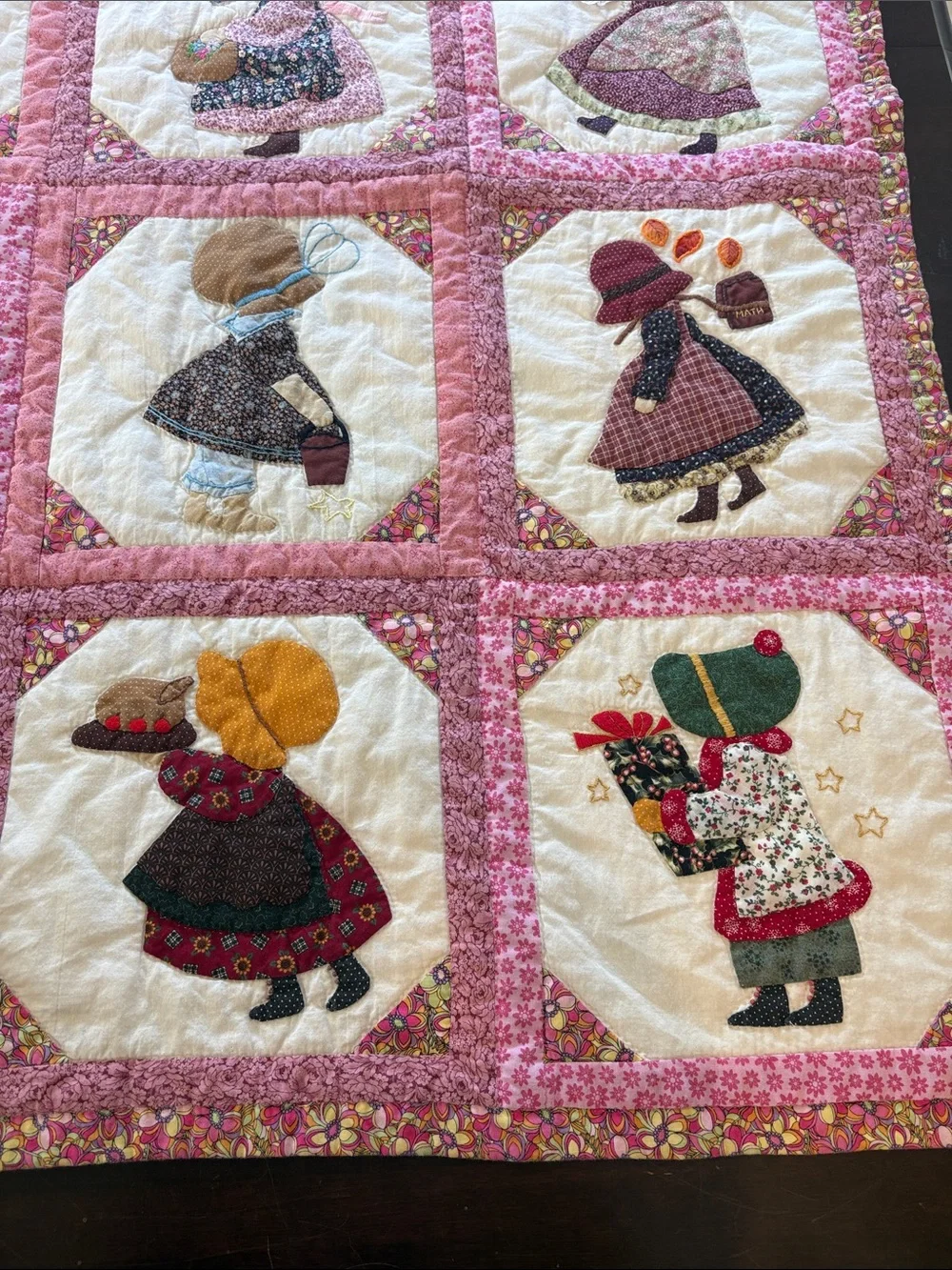 Kids Calendar Sunbonnet Girl Quilt